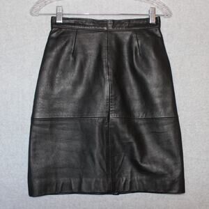 Palazzi Vintage Black Leather‎ Pencil Skirt Rare No Size Please See Measurements